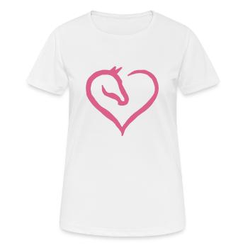 Horse Heart Riding Horse Owner Gift Idea - Women's Breathable T-Shirt - white - Front - AI Model Female 172 dark (172cm)