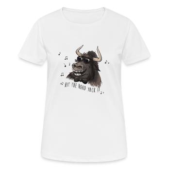 Hit the road Yack - T-shirt respirant Femme - blanc - Devant - AI Model Female 172 dark (172cm)