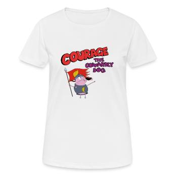 Courage le chien - T-shirt respirant Femme - blanc - Devant - AI Model Female 172 dark (172cm)