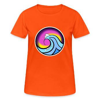 Wave Logo - T-shirt respirant Femme - orange néon - Devant - AI Model Female 172 dark (172cm)
