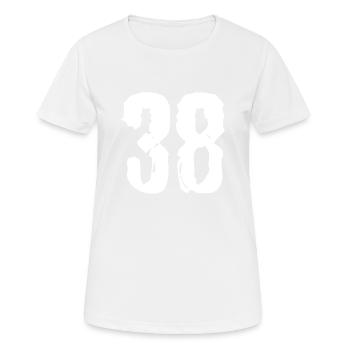 38 Number jersey - Women's Breathable T-Shirt - white - Front - AI Model Female 172 dark (172cm)