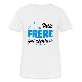 petit frère qui déchire - T-shirt respirant Femme - blanc - Devant - AI Model Female 172 dark (172cm)