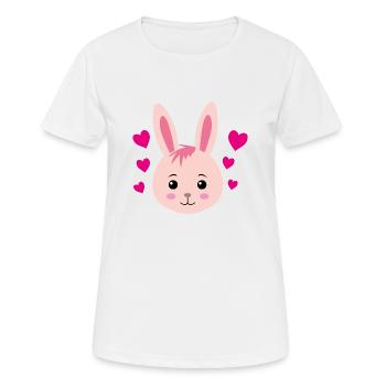 Cœurs de lapin - T-shirt respirant Femme - blanc - Devant - AI Model Female 172 dark (172cm)