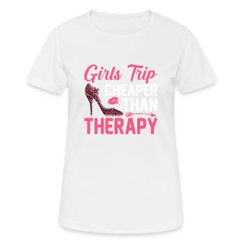 6 Girls Trip moins cher qu’une thérapie - T-shirt respirant Femme - blanc - Devant - AI Model Female 172 dark (172cm)