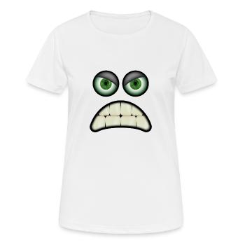 Wütendes Gesicht einer niedlichen Kreatur - Frauen T-Shirt atmungsaktiv - Weiß - Vorne - AI Model Female 172 dark (172cm)