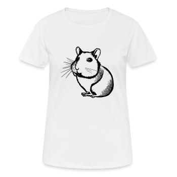 Hamster mignon animal rongeur animaux drôle animal 5 - T-shirt respirant Femme - blanc - Devant - AI Model Female 172 dark (172cm)