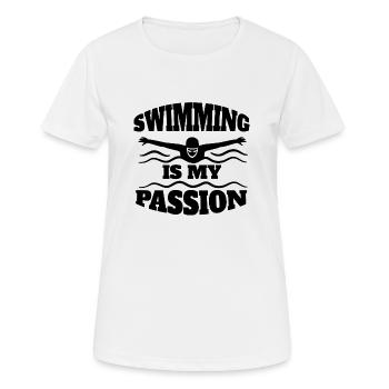 Schwimmerin Frau Schwimmer Schwimmverein Schwimmen - Frauen T-Shirt atmungsaktiv - Weiß - Vorne - AI Model Female 172 dark (172cm)