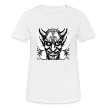 Visage du diable - T-shirt respirant Femme - blanc - Devant - AI Model Female 172 dark (172cm)
