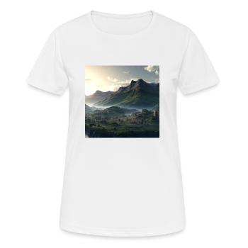 Beau paysage de montagne dans le brouillard - T-shirt respirant Femme - blanc - Devant - AI Model Female 172 dark (172cm)