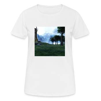 Beau paysage de montagne dans le brouillard - T-shirt respirant Femme - blanc - Devant - AI Model Female 172 dark (172cm)