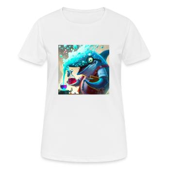 Mad dolphin scientist experimenting - Women's Breathable T-Shirt - white - Front - AI Model Female 172 dark (172cm)