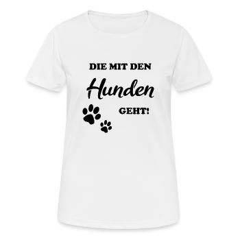 die mit den hunden geht black - Frauen T-Shirt atmungsaktiv - Weiß - Vorne - AI Model Female 172 dark (172cm)