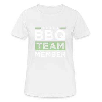 Équipe Bbq - T-shirt respirant Femme - blanc - Devant - AI Model Female 172 dark (172cm)