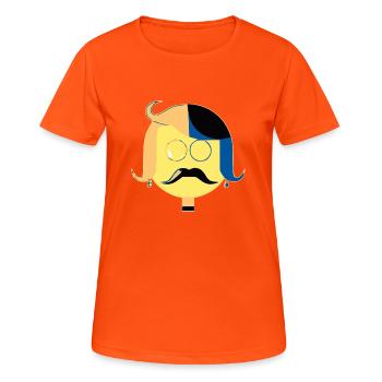 Herr Jeko - Frauen T-Shirt atmungsaktiv - Neonorange - Vorne - AI Model Female 172 dark (172cm)