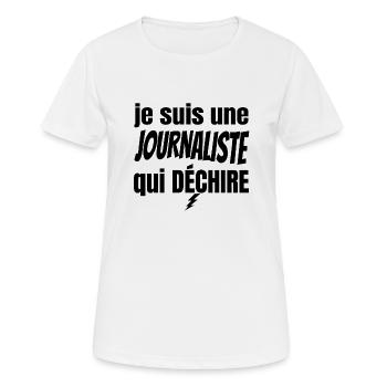 journaliste qui déchire - T-shirt respirant Femme - blanc - Devant - AI Model Female 172 dark (172cm)
