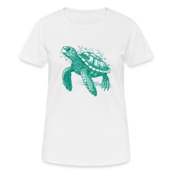 Les tortues sont de grandes et belles créatures marines - T-shirt respirant Femme - blanc - Devant - AI Model Female 172 dark (172cm)