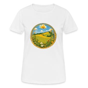 Printemps en fleurs - T-shirt respirant Femme - blanc - Devant - AI Model Female 172 dark (172cm)