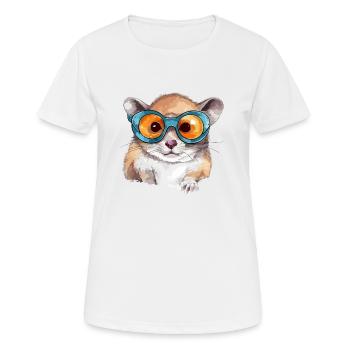 Nehmen Sie das Brillenhörnchen - Frauen T-Shirt atmungsaktiv - Weiß - Vorne - AI Model Female 172 dark (172cm)