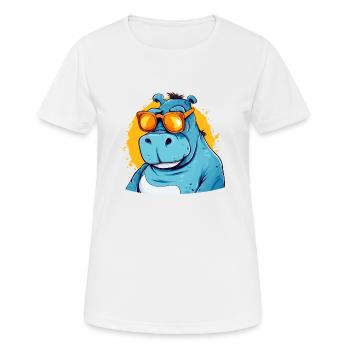 Bob the hippopotamus - Women's Breathable T-Shirt - white - Front - AI Model Female 172 dark (172cm)
