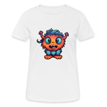 Petit monstre « Froxi » dans le style BD - T-shirt respirant Femme - blanc - Devant - AI Model Female 172 dark (172cm)