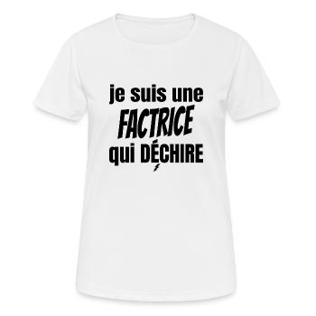 factrice qui déchire - T-shirt respirant Femme - blanc - Devant - AI Model Female 172 dark (172cm)
