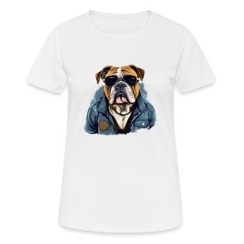 Urban Bulldog: Streetwise Bulldog Vibes - T-shirt respirant Femme - blanc - Devant - AI Model Female 172 dark (172cm)