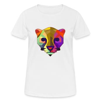 Panthère Stylisée Multicolore - T-shirt respirant Femme - blanc - Devant - AI Model Female 172 dark (172cm)