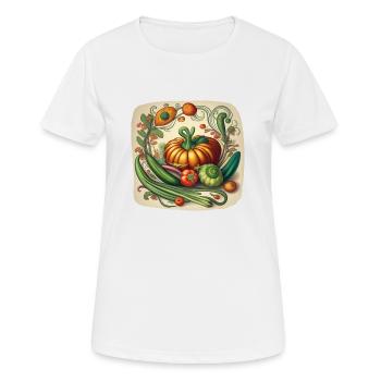 Composition de légumes Art nouveau - T-shirt respirant Femme - blanc - Devant - AI Model Female 172 dark (172cm)