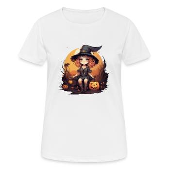 Cute Halloween Witch for Parties Disguise - Women's Breathable T-Shirt - white - Front - AI Model Female 172 dark (172cm)