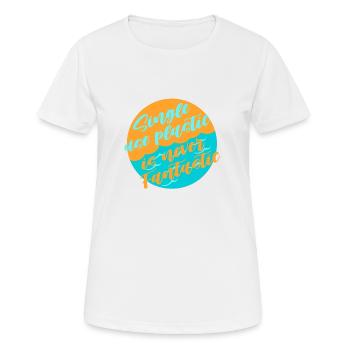 Évitez le plastique - T-shirt respirant Femme - blanc - Devant - AI Model Female 172 dark (172cm)