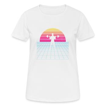 Musculation Femme Entraînement d’endurance Cardio - T-shirt respirant Femme - blanc - Devant - AI Model Female 172 dark (172cm)