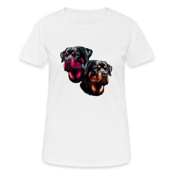Rottweiler ,Dogs, Dog Head, Guard Dog, Pedigree Dog, - Women's Breathable T-Shirt - white - Front - AI Model Female 172 dark (172cm)