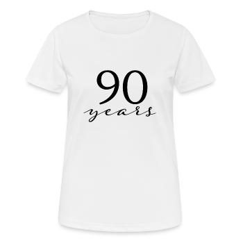 90 Jahre - Frauen T-Shirt atmungsaktiv - Weiß - Vorne - AI Model Female 172 dark (172cm)