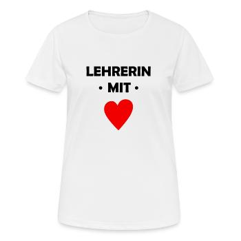 Lehrerin mit Herz - Schule - Schüler - Unterricht - Frauen T-Shirt atmungsaktiv - Weiß - Vorne - AI Model Female 172 dark (172cm)
