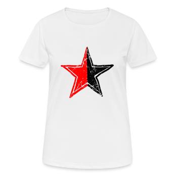 star red black drawn patina path - Frauen T-Shirt atmungsaktiv - Weiß - Vorne - AI Model Female 172 dark (172cm)