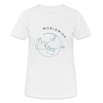 Weltweit reisen - Frauen T-Shirt atmungsaktiv - Weiß - Vorne - AI Model Female 172 dark (172cm)
