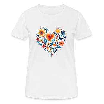Blooming Heart - Women's Breathable T-Shirt - white - Front - AI Model Female 172 dark (172cm)