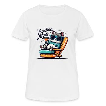 Mode vacances Chill Cat - T-shirt respirant Femme - blanc - Devant - AI Model Female 172 dark (172cm)