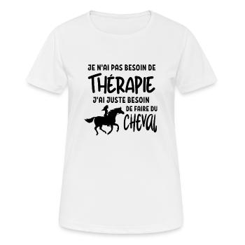 Faire du cheval dressage - T-shirt respirant Femme - blanc - Devant - AI Model Female 172 dark (172cm)