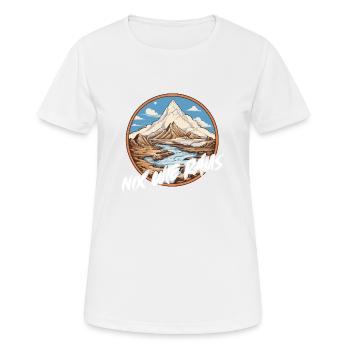 Nix wie raus - perfekt für Outdoor Fans - Frauen T-Shirt atmungsaktiv - Weiß - Vorne - AI Model Female 172 dark (172cm)