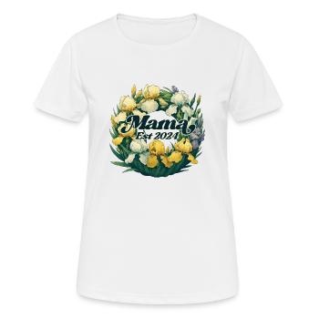 Mama EST 2024 - Frauen T-Shirt atmungsaktiv - Weiß - Vorne - AI Model Female 172 dark (172cm)
