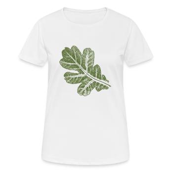 Feuille de chêne - Feuille/ Chêne Kaki - T-shirt respirant Femme - blanc - Devant - AI Model Female 172 dark (172cm)