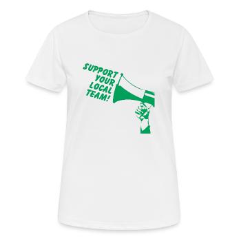 Unterstützen Sie Ihr lokales Team Grönsvart - Frauen T-Shirt atmungsaktiv - Weiß - Vorne - AI Model Female 172 dark (172cm)