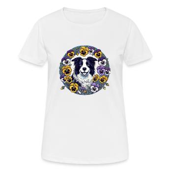 Border Collie - T-shirt respirant Femme - blanc - Devant - AI Model Female 172 dark (172cm)