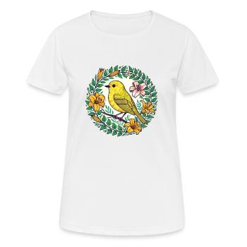 Pinson jaune - T-shirt respirant Femme - blanc - Devant - AI Model Female 172 dark (172cm)