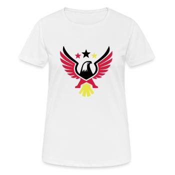 Bundesadler Dreifarbig Deutschland Wappen Vektor - Frauen T-Shirt atmungsaktiv - Weiß - Vorne - AI Model Female 172 dark (172cm)