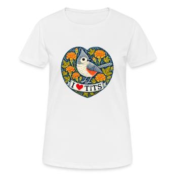 Mésange bicolore - T-shirt respirant Femme - blanc - Devant - AI Model Female 172 dark (172cm)