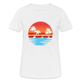 Rétro coucher de soleil été 20240712 180510 0000 - T-shirt respirant Femme - blanc - Devant - AI Model Female 172 dark (172cm)