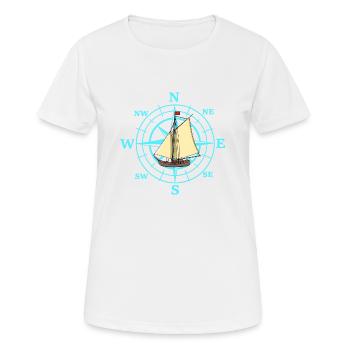 Compass Sailing Ship Ship Ships Travel - Women's Breathable T-Shirt - white - Front - AI Model Female 172 dark (172cm)
