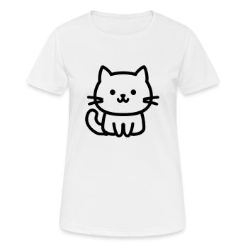 chat - T-shirt respirant Femme - blanc - Devant - AI Model Female 172 dark (172cm)